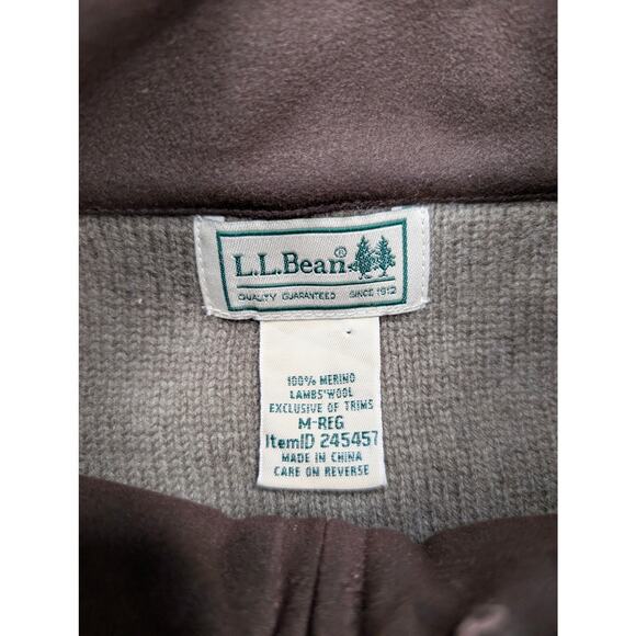 LL Bean Merino Lambs Wool Mens Sweater Vest Medium Brown Outdoor Hiking - Picture 2 of 7